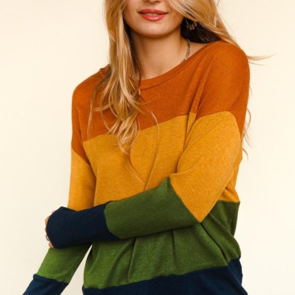 Fall Colorblock Lightweight Sweater - Picture 4 of 4